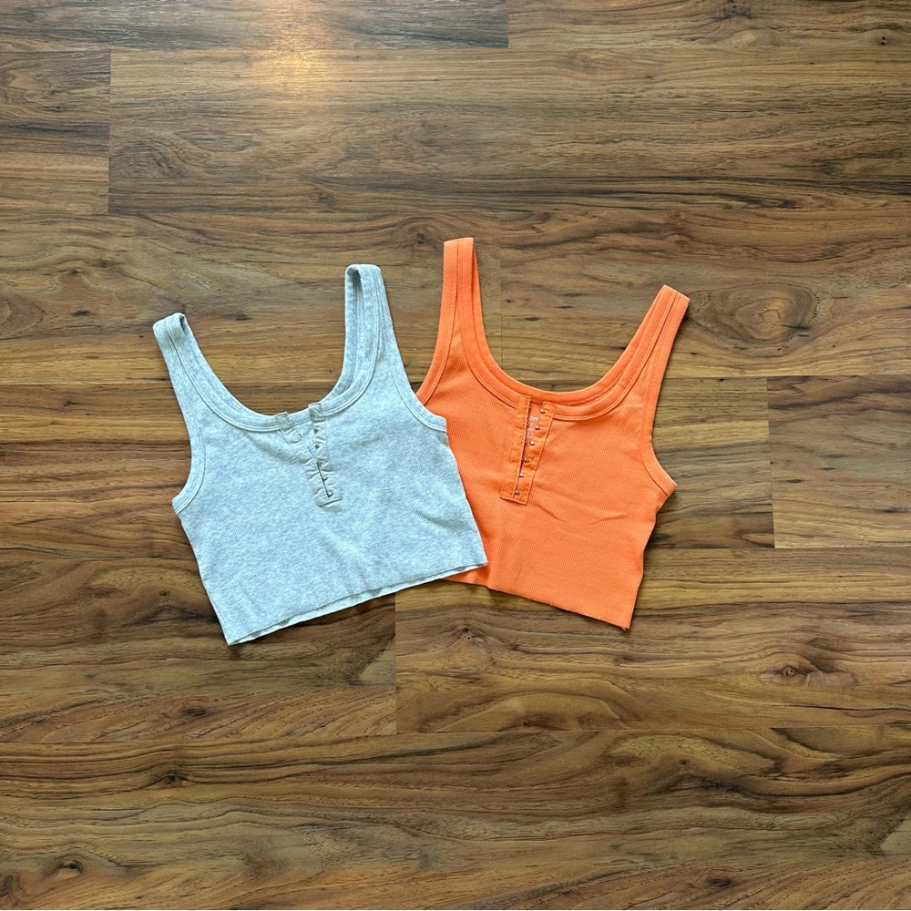 aerie Tank Top Bundle with Orange and Grey Tanks